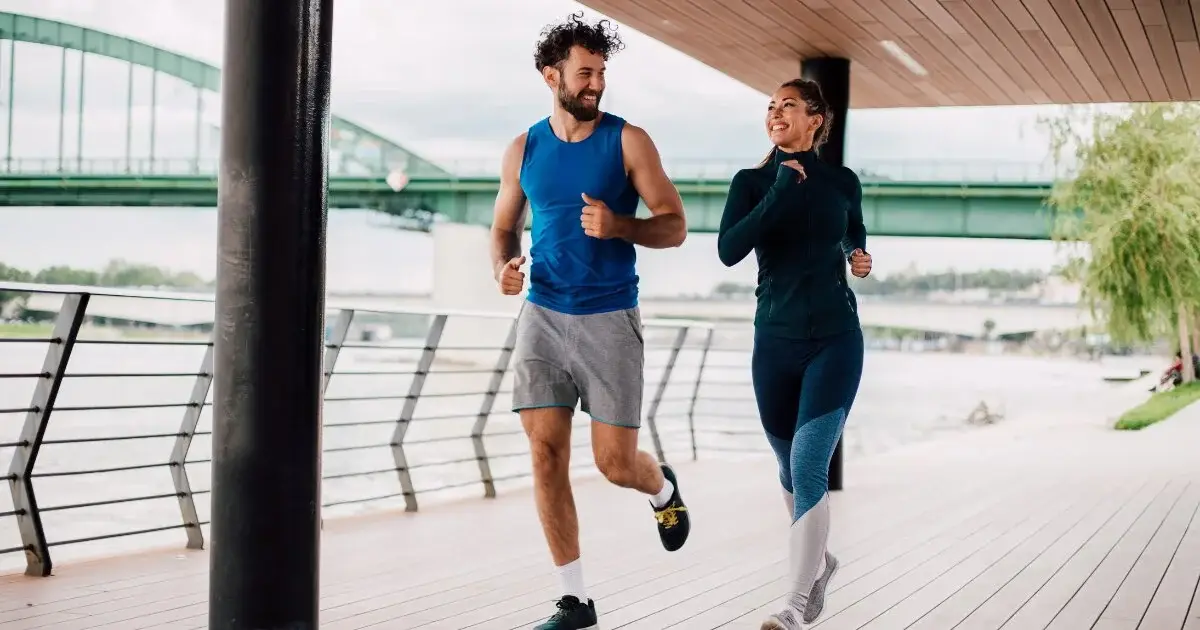 Couple running wear Fredrick products