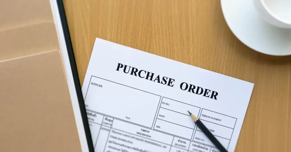 A purchase order agreements paper.